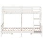 Litera de madera maciza de pino blanco 90x200/140x200 cm de vidaXL, Camas y somieres - Ref: Foro24-3207190, Precio: 360,16 €,...