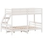 Litera de madera maciza de pino blanco 90x200/140x200 cm de vidaXL, Camas y somieres - Ref: Foro24-3207190, Precio: 360,16 €,...
