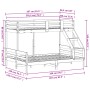 Litera de madera maciza de pino blanco 90x200/140x200 cm de vidaXL, Camas y somieres - Ref: Foro24-3207190, Precio: 360,16 €,...
