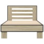 Estructura cama madera ingeniería metal roble Sonoma 90x190 cm de vidaXL, Camas y somieres - Ref: Foro24-846085, Precio: 98,1...