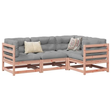 Set de sofás jardín 4 pzas con cojines madera abeto Douglas de vidaXL, Conjuntos de jardín - Ref: Foro24-3299414, Precio: 382...
