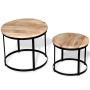 Set mesas centro redonda 2 uds madera mango rugosa 40 cm/50 cm en Mesas de centro | Comprar online en Foru.es
