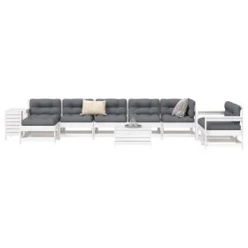 Juego de sofás de jardín 10 pzas madera maciza de pino blanco by vidaXL, Garden sets - Ref: Foro24-3250673, Price: 683,86 €, ...