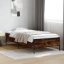 Estructura cama madera ingeniería metal roble humo 75x190 cm de vidaXL, Camas y somieres - Ref: Foro24-844993, Precio: 71,96 ...
