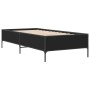 Estructura de cama madera de ingeniería y metal negra 75x190 cm de vidaXL, Camas y somieres - Ref: Foro24-844991, Precio: 74,...