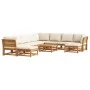 Juego muebles jardín 11 pzas con cojines madera maciza acacia de vidaXL, Sofás modulares de exterior - Ref: Foro24-3214297, P...