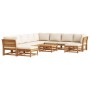 Juego muebles jardín 11 pzas con cojines madera maciza acacia de vidaXL, Sofás modulares de exterior - Ref: Foro24-3214297, P...