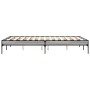 Estructura cama madera ingeniería metal gris Sonoma 135x190 cm de vidaXL, Camas y somieres - Ref: Foro24-845044, Precio: 88,3...