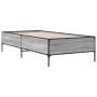 Estructura cama madera ingeniería metal gris Sonoma 100x200 cm de vidaXL, Camas y somieres - Ref: Foro24-844964, Precio: 78,9...