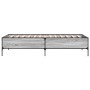 Estructura cama madera ingeniería metal gris Sonoma 100x200 cm de vidaXL, Camas y somieres - Ref: Foro24-844964, Precio: 78,9...