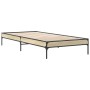 Estructura cama madera ingeniería metal roble Sonoma 100x200 cm de vidaXL, Camas y somieres - Ref: Foro24-845027, Precio: 76,...