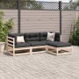 Juego de sofás de jardín 4 pzas con cojines madera maciza pino de vidaXL, Conjuntos de jardín - Ref: Foro24-3295814, Precio: ...