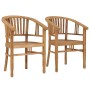 Silla de jardín 2 unidades madera maciza de teca de vidaXL, Sillas de jardín - Ref: Foro24-49429, Precio: 278,95 €, Descuento: %