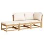 Set de muebles para jardín 3 piezas con cojines madera acacia de vidaXL, Sofás modulares de exterior - Ref: Foro24-3214304, P...