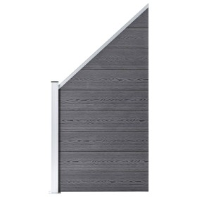 Panel de valla WPC gris 95x(105-180) cm de vidaXL, Paneles de vallas - Ref: Foro24-49071, Precio: 128,36 €, Descuento: %
