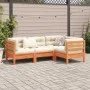 Set de sofás jardín 4 pzas con cojines madera pino marrón cera de vidaXL, Conjuntos de jardín - Ref: Foro24-3299416, Precio: ...