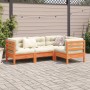 Set de sofás jardín 4 pzas con cojines madera pino marrón cera de vidaXL, Conjuntos de jardín - Ref: Foro24-3299416, Precio: ...
