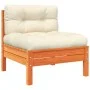 Set de sofás jardín 4 pzas con cojines madera pino marrón cera de vidaXL, Conjuntos de jardín - Ref: Foro24-3299416, Precio: ...
