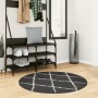 Alfombra de pelo largo moderna PAMPLONA negro y crema Ø 100 cm de vidaXL, Alfombras - Ref: Foro24-375420, Precio: 30,38 €, De...