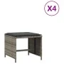 Gartenhocker mit Kissen 4 Stück aus grauem PE-Rattan 40x40x35 cm. von vidaXL, Hocker für den Außenbereich - Ref: Foro24-40074...