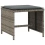 Gartenhocker mit Kissen 4 Stück aus grauem PE-Rattan 40x40x35 cm. von vidaXL, Hocker für den Außenbereich - Ref: Foro24-40074...