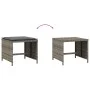 Gartenhocker mit Kissen 4 Stück aus grauem PE-Rattan 40x40x35 cm. von vidaXL, Hocker für den Außenbereich - Ref: Foro24-40074...