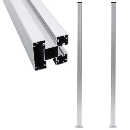 Postes de valla 2 unidades aluminio 185 cm de vidaXL, Postes de cerca - Ref: Foro24-49076, Precio: 151,86 €, Descuento: %