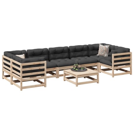 Juego de sofás de jardín 8 pzas madera maciza de pino de vidaXL, Conjuntos de jardín - Ref: Foro24-3299331, Precio: 433,34 €,...
