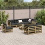 Juego de sofás de jardín 9 pzas madera de pino impregnada de vidaXL, Conjuntos de jardín - Ref: Foro24-3299511, Precio: 549,6...