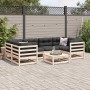 Set de sofás jardín 7 pzas con cojines madera maciza pino de vidaXL, Conjuntos de jardín - Ref: Foro24-3299312, Precio: 648,0...
