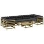 Set de sofás jardín 8 pzas con cojines madera pino impregnada de vidaXL, Conjuntos de jardín - Ref: Foro24-3299338, Precio: 7...