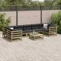 Set de sofás jardín 8 pzas con cojines madera pino impregnada de vidaXL, Conjuntos de jardín - Ref: Foro24-3299338, Precio: 7...