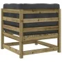 Set de sofás jardín 8 pzas con cojines madera pino impregnada de vidaXL, Conjuntos de jardín - Ref: Foro24-3299338, Precio: 7...