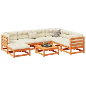 Gartensitzgruppe 8-teilig Massivholz Kiefer braun gewachst von vidaXL, Gartensets - Ref: Foro24-3299553, Preis: 474,11 €, Rab...