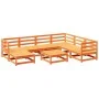 Juego de sofás de jardín 8 pzas madera maciza pino marrón cera de vidaXL, Conjuntos de jardín - Ref: Foro24-3299553, Precio: ...