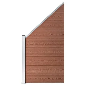 Panel de valla WPC marrón 95x(105-180) cm de vidaXL, Paneles de vallas - Ref: Foro24-49070, Precio: 137,24 €, Descuento: %