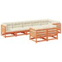 Set de sofás jardín 8 pzas con cojines madera pino marrón cera de vidaXL, Conjuntos de jardín - Ref: Foro24-3299505, Precio: ...