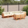 Set de sofás jardín 8 pzas con cojines madera pino marrón cera de vidaXL, Conjuntos de jardín - Ref: Foro24-3299505, Precio: ...