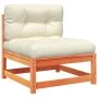 Set de sofás jardín 9 pzas con cojines madera pino marrón cera de vidaXL, Conjuntos de jardín - Ref: Foro24-3299513, Precio: ...