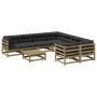Set de sofás jardín 9 pzas con cojines madera pino impregnada de vidaXL, Conjuntos de jardín - Ref: Foro24-3299373, Precio: 8...