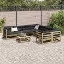 Set de sofás jardín 9 pzas con cojines madera pino impregnada de vidaXL, Conjuntos de jardín - Ref: Foro24-3299373, Precio: 8...