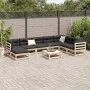 Juego de sofás de jardín 9 pzas con cojines madera maciza pino de vidaXL, Conjuntos de jardín - Ref: Foro24-3299585, Precio: ...