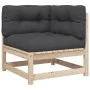 Juego de sofás de jardín 9 pzas con cojines madera maciza pino de vidaXL, Conjuntos de jardín - Ref: Foro24-3299585, Precio: ...