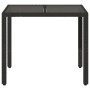 Mesa de jardín superficie de vidrio ratán PE negro 90x90x75 cm de vidaXL, Mesas de jardín - Ref: Foro24-365586, Precio: 104,7...