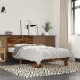 Estructura cama madera ingeniería metal roble ahumado 90x190 cm de vidaXL, Camas y somieres - Ref: Foro24-845754, Precio: 91,...