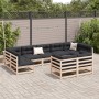 Juego de sofás de jardín 9 pzas con cojines madera maciza pino de vidaXL, Conjuntos de jardín - Ref: Foro24-3299629, Precio: ...