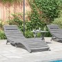 Tumbona con mesita madera maciza de acacia gris de vidaXL, Tumbonas - Ref: Foro24-363280, Precio: 148,62 €, Descuento: %