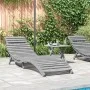 Tumbona con mesita madera maciza de acacia gris de vidaXL, Tumbonas - Ref: Foro24-363280, Precio: 146,37 €, Descuento: %