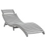 Tumbona con mesita madera maciza de acacia gris de vidaXL, Tumbonas - Ref: Foro24-363280, Precio: 148,62 €, Descuento: %