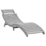 Tumbona con mesita madera maciza de acacia gris de vidaXL, Tumbonas - Ref: Foro24-363280, Precio: 146,37 €, Descuento: %